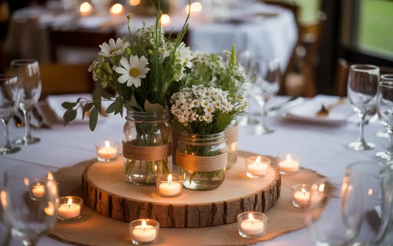 Black metal lantern with a white candle and green moss inside