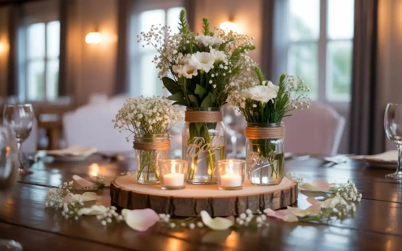 Tall glass vase with a submerged white orchid and a floating candle
